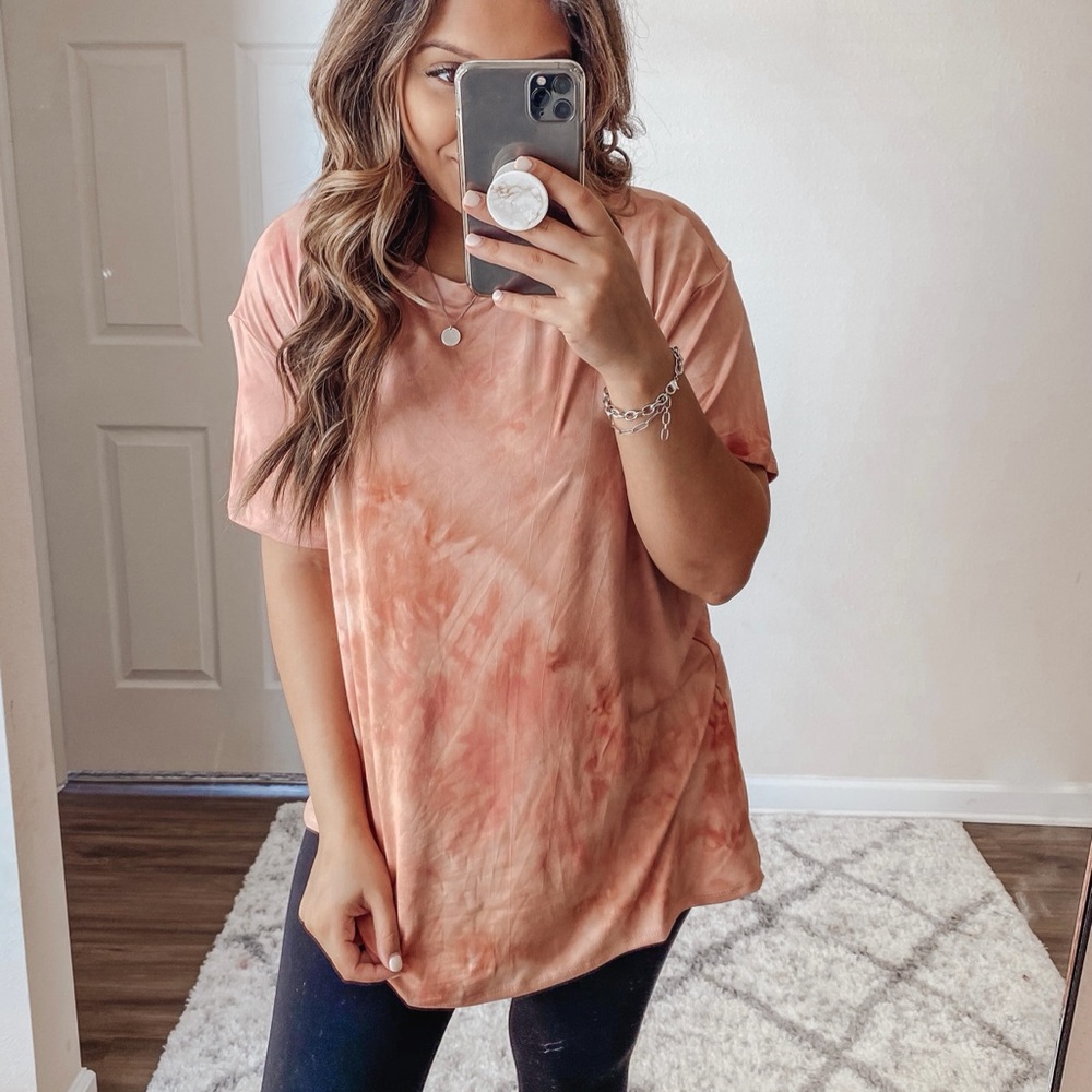 Oversized Tie dye tee - Peach